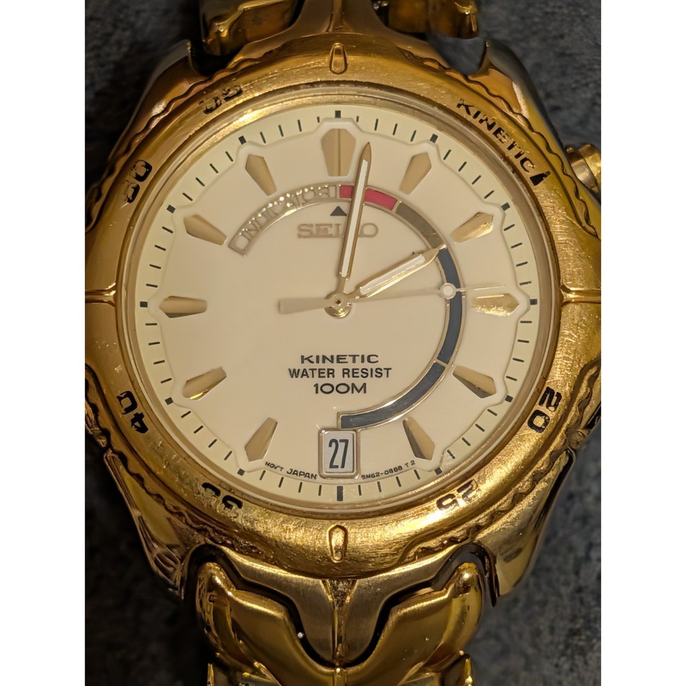 Seiko Kinetic Skeleton Back w New Capcitor REFURBISHED